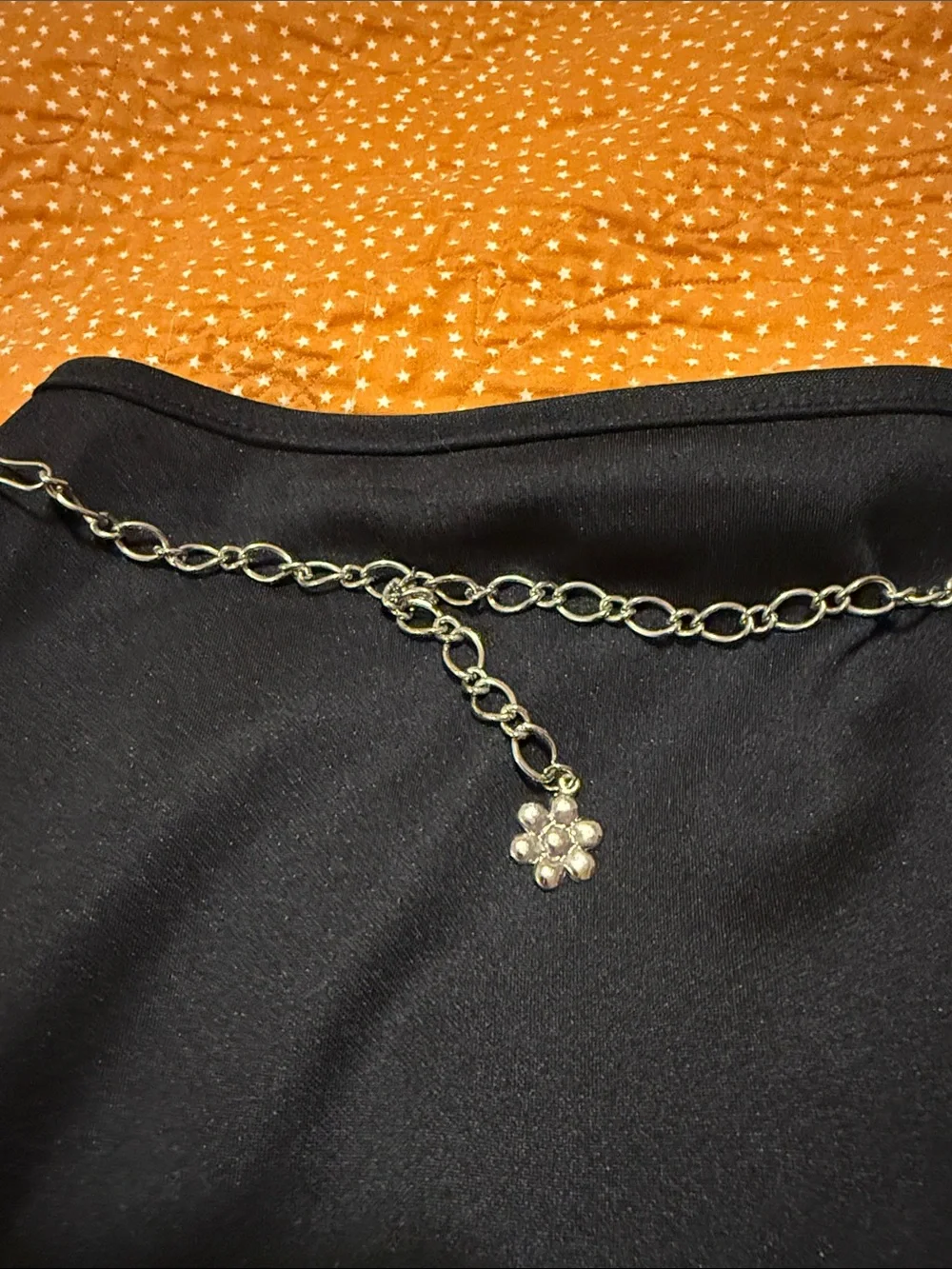 Vintage Y2K Amy Byer Black Maxi Skirt with Side Slit and Chain Detail